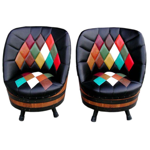 Pair of 50s Wine Cellar Swivel Chairs