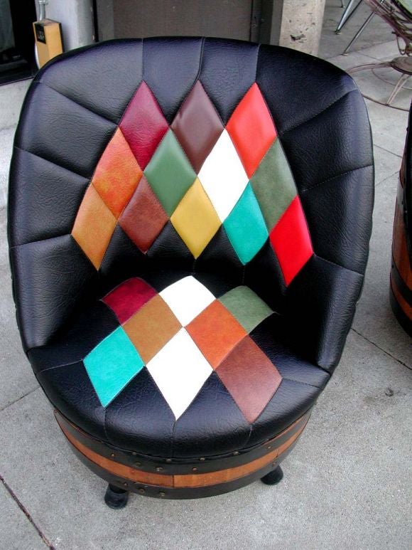PVC Pair of 50s Wine Cellar Swivel Chairs