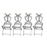 Set of Four Italian Lyre Back Chairs