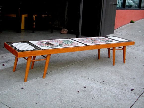 Terrific 50s inlaid mosaic coffee table