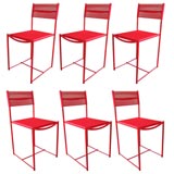 Original set of 6 Giandomenico Belotti Spaghetti Chairs