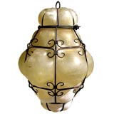 Hand Blown Venetian Glass Amber Chandelier