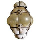 Small Opaque Amber Venetian Glass Chandelier
