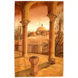 Large Italian Painted Landscape