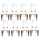 Rare Set of 8 Andre Arbus Dining Chairs