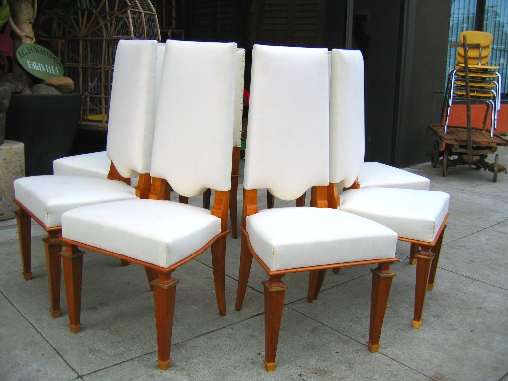 Rare Set of 8 Andre Arbus Dining Chairs For Sale 5