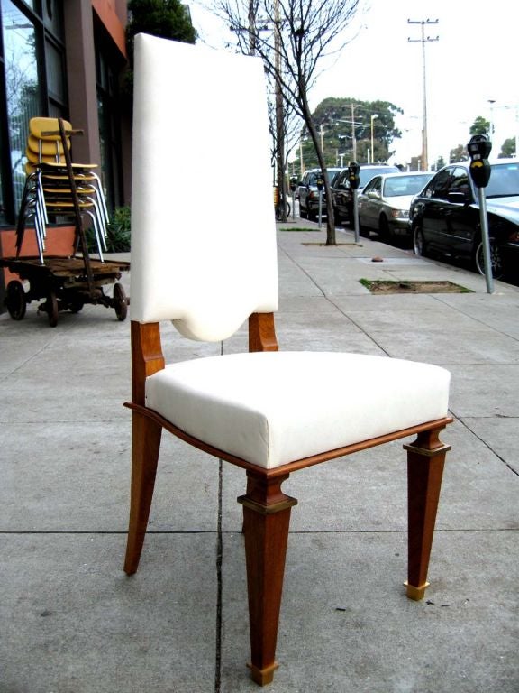 Mid-20th Century Rare Set of 8 Andre Arbus Dining Chairs For Sale