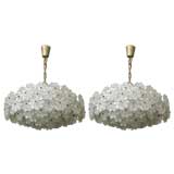 Vintage Pair of molded resin "flower" Chandeliers