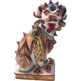 Vintage Glazed Terracotta Foo Dog