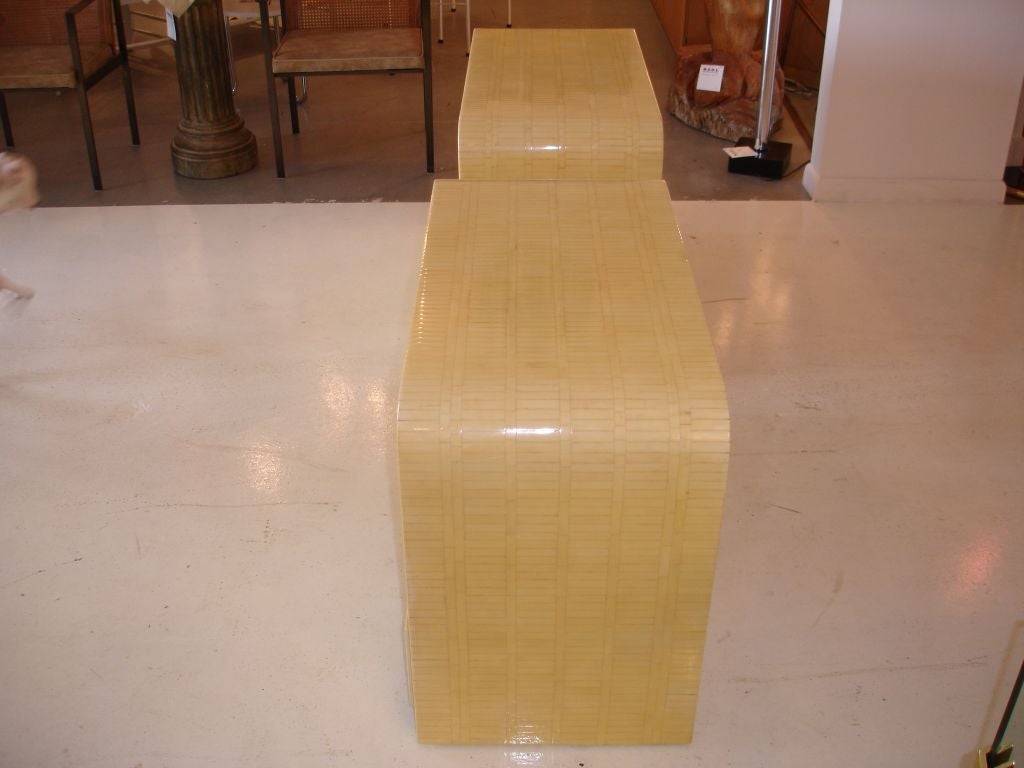 Pair  Bone Waterfall  End Tables