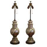 Vintage Pair of Mercury Glass lamps