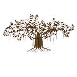 Brass Tree Wall Sculpture