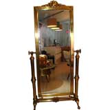 Vintage Brass Cheval Mirror