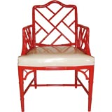 Set of Twelve Laquered Faux Bamboo Chairs