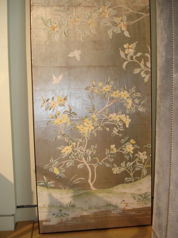 American Pair of Hand Painted Gracie Panels