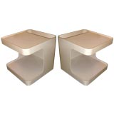 Pair plastic side tables by M. Siard Pair plastic side tables by M. Siard