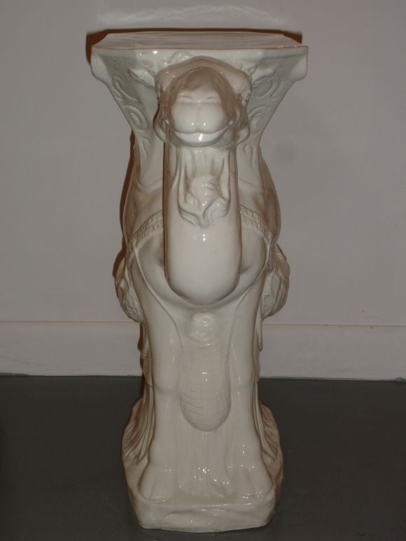 Glazed ceramic "camel" garden seat