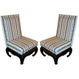 Pair of James Mont style side chairs