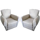 Pair of French Club chairs.