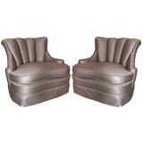 Pair of 1940
s upholtered Deco Club chairs.