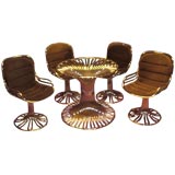 Italian wire table with four matching chairs