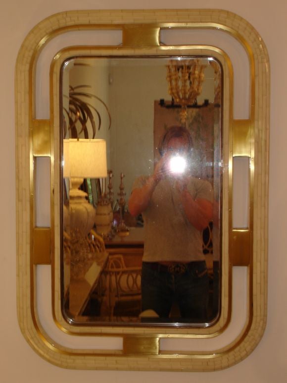 Bone and Brass Mirror