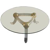 Lucite and brass coffe table