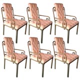 Six Brass Arm Chairs