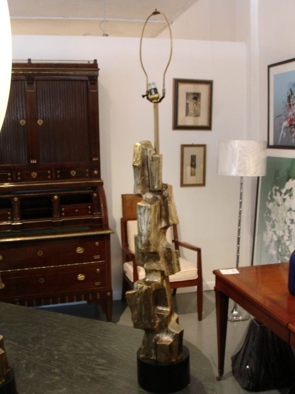 Pair paul Evans style Brutal lamps