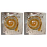 Pair of  Venini swirl sconces