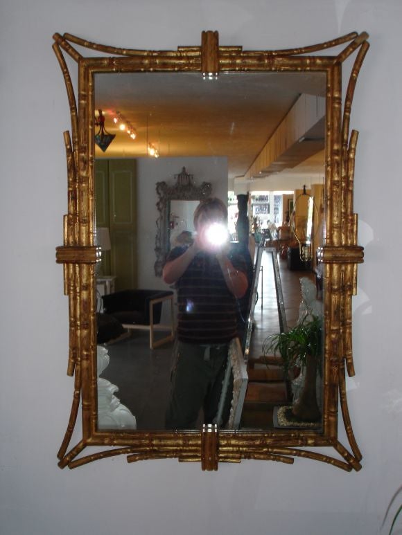 Gilded Faux Bamboo Mirror