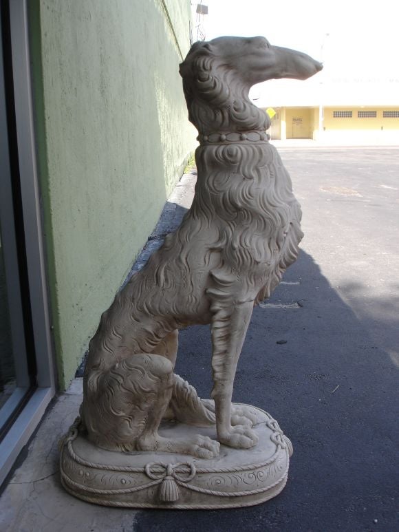 Pair of Large  Irish Wolfhounds in resin/plaster mix.
