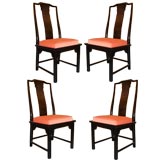 Set Four Asian inspired dining chairs.