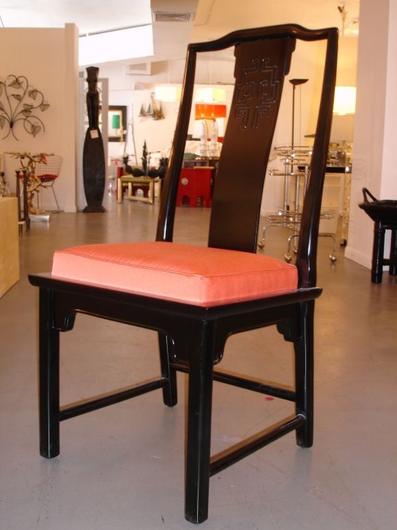 Set Four Asian inspired dining chairs.