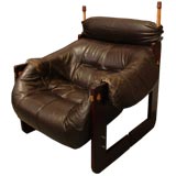 Vintage Brazilian Rosewood and leather chair by Benjamin Lafer