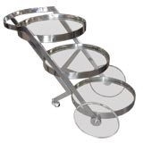 3  tier chrome and glass serving cart