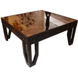 Black laquered mid-century coffee table