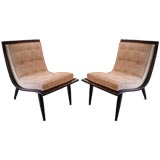 Pair 1950's laquered chairs