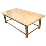 Faux Bamboo and Goatskin Coffee Table