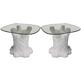 Pair  plaster tree form tables