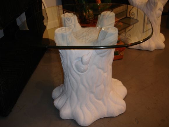 Pair  plaster tree form tables
