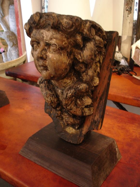 Wood Pair Carved Italian Putti