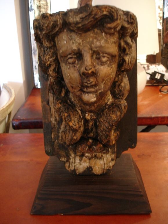 18th Century and Earlier Pair Carved Italian Putti