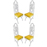 Set four iron chairs