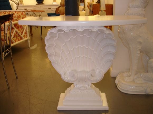 Pair of Plaster Shell Consoles