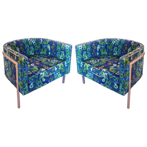 Pair of signed Harvey Probber club chairs