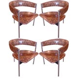 Set of Four Dieter Waeckerling Barrel Back Arm Chairs. Set of Four Dieter Waeckerling Barrel Back Arm Chairs.
