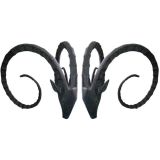 Pair Metal Ram Head Table bases