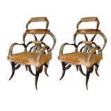 Pair of Horn Armchairs