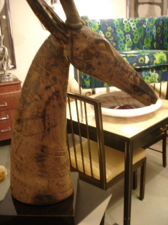 20th Century Ceramic Antelope Head by Austin